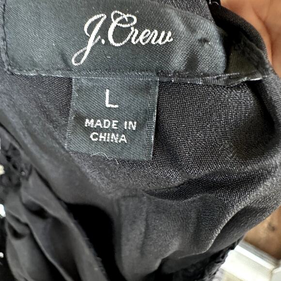 J. Crew Lace Halter Tie-Back Top Sz L Black Preppy Classic Dressy Whimsygoth - Picture 4 of 5